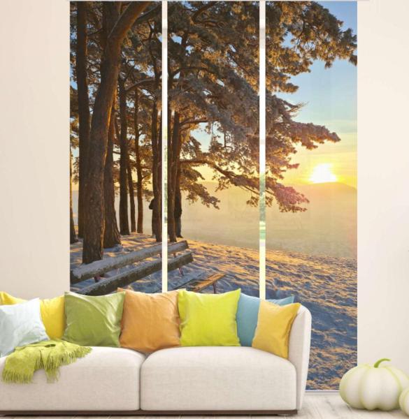 Flächenvorhang Traumplatz 3er Set, Schiebegardine, Schiebegardinen, blickdicht, Flächenvorhang blickdicht, Schiebevorhang,